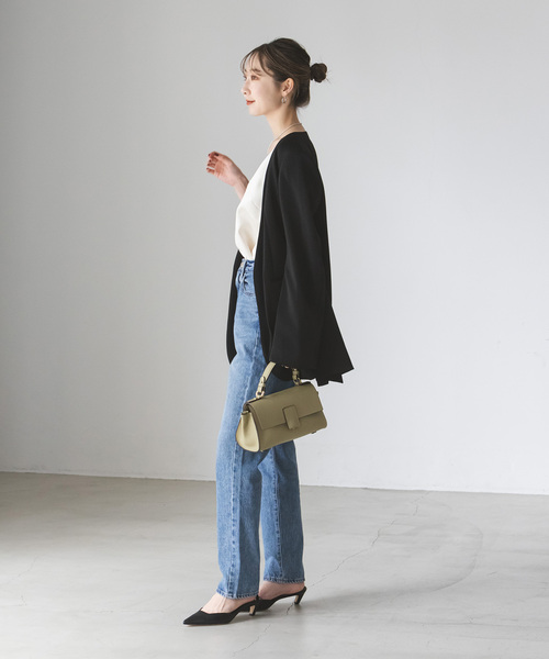 追加2》スリーブスリットケープジャケット（ノーカラージャケット