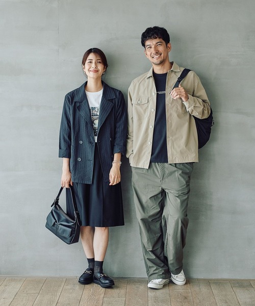 FOUND GOOD(ファウンドグッド)の「ストライプシャツジャケット(その他アウター・レディース・ブラック/ベージュ・L/M)」の4枚目の写真