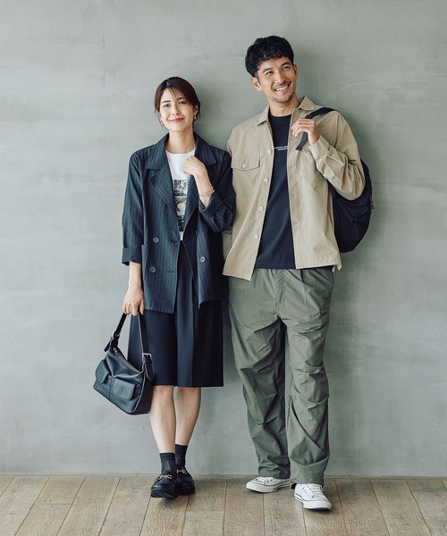 FOUND GOOD(ファウンドグッド)の「ストライプシャツジャケット(その他アウター・レディース・ブラック/ベージュ・L/M)」の5枚目の写真