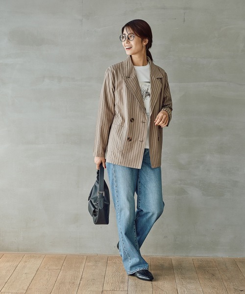 FOUND GOOD(ファウンドグッド)の「ストライプシャツジャケット(その他アウター・レディース・ブラック/ベージュ・L/M)」の10枚目の写真