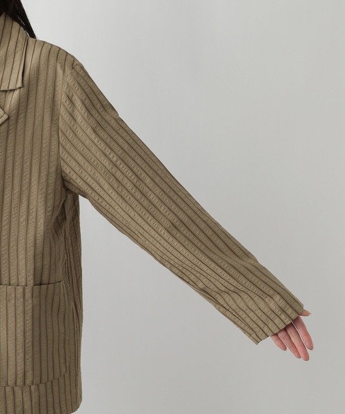 FOUND GOOD(ファウンドグッド)の「ストライプシャツジャケット(その他アウター・レディース・ブラック/ベージュ・L/M)」の22枚目の写真