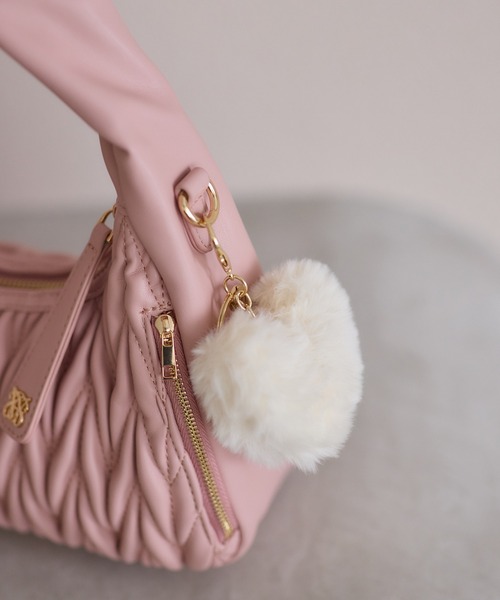 VIS（ビス）の「ハートファーチャーム（キーホルダー・レディース・オフホワイト/ピンク/ベージュ・FREE）」の2枚目の写真