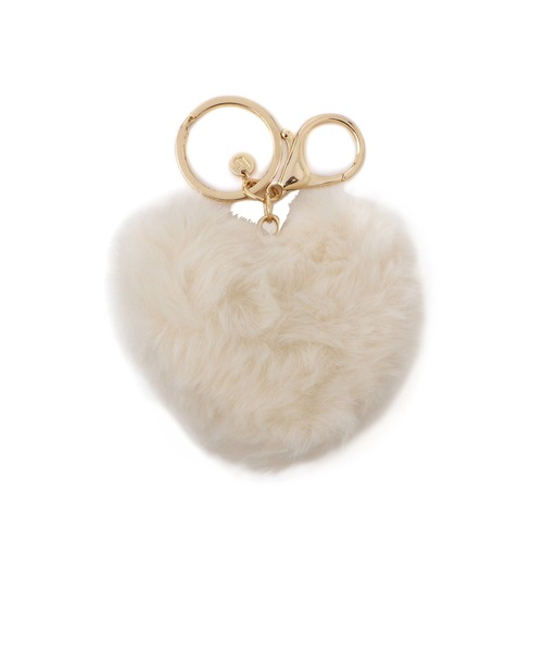 VIS（ビス）の「ハートファーチャーム（キーホルダー・レディース・オフホワイト/ピンク/ベージュ・FREE）」の5枚目の写真