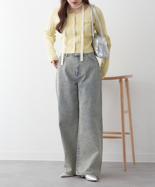 continuer de NICE CLAUP(コンティニューデナイスクラップ)の「【履くだけで一目置かれる存在に!】ストーン付デニムパンツ(デニムパンツ・レディース・ブルー系その他/ブラック/ブルー・LARGE/MEDIUM)」の22枚目の写真