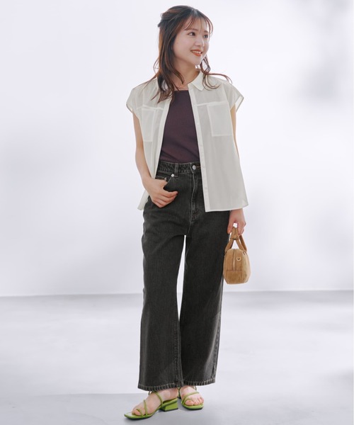 COHINA（コヒナ）の「KUROKI DENIM セミワイドストレート 【低身長・小柄女性】（デニムパンツ・レディース・ネイビー/ブラック/ブルー・XXXS/XS-Short/S-Short/M-Short/XXS/XS-Regular/S-Regular/M-Regular）」の2枚目の写真