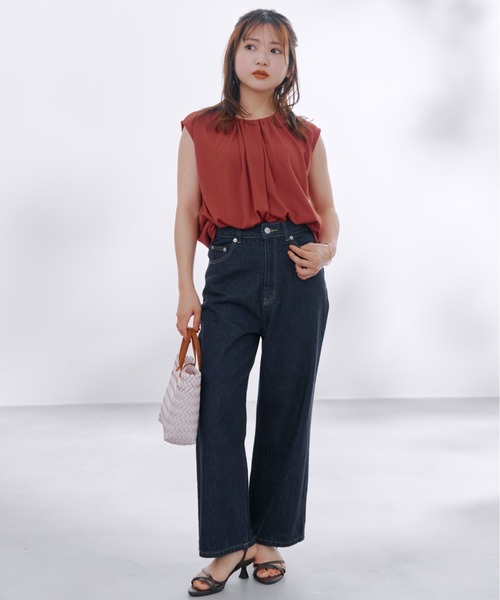 COHINA（コヒナ）の「KUROKI DENIM セミワイドストレート 【低身長・小柄女性】（デニムパンツ・レディース・ネイビー/ブラック/ブルー・XXXS/XS-Short/S-Short/M-Short/XXS/XS-Regular/S-Regular/M-Regular）」の8枚目の写真