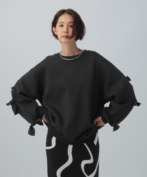 LEPSIM（レプシィム）の「パフエアリボンチュニック　582450（スウェット・レディース・トップグレー/ブラック/ブラウン・FREE）」の20枚目の写真