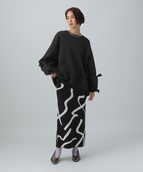 LEPSIM（レプシィム）の「パフエアリボンチュニック　582450（スウェット・レディース・トップグレー/ブラック/ブラウン・FREE）」の21枚目の写真