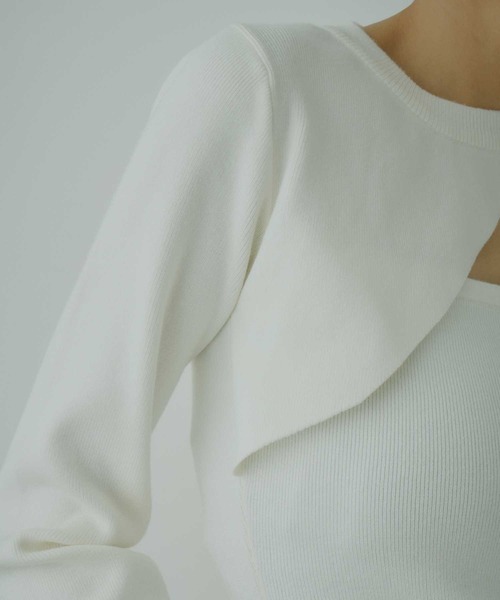 VIOLETTA（ヴィオレッタ）の「アシンメトリーデザインスリットニットトップス（ニット/セーター・レディース・ミント/グレー/オフホワイト/ブラック・FREE）」の9枚目の写真