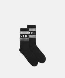 Versace ヴェルサーチ　靴下　ソックス ヴェルサーチェ マーキュリー ロゴ ソックス | VERSACE JP