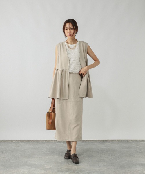 GLOBAL WORK(グローバルワーク)の「ピーチサテンIラインスカート/580803(スカート・レディース・スミクロ/キャメル/グレイッシュベージュ・LARGE/MEDIUM)」の18枚目の写真