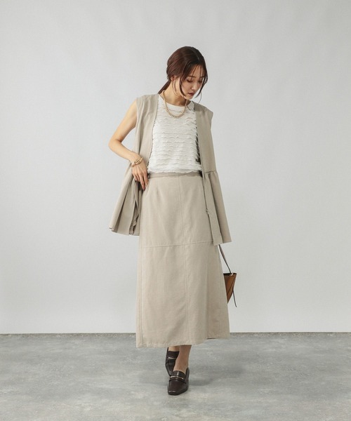 GLOBAL WORK(グローバルワーク)の「ピーチサテンIラインスカート/580803(スカート・レディース・スミクロ/キャメル/グレイッシュベージュ・LARGE/MEDIUM)」の19枚目の写真