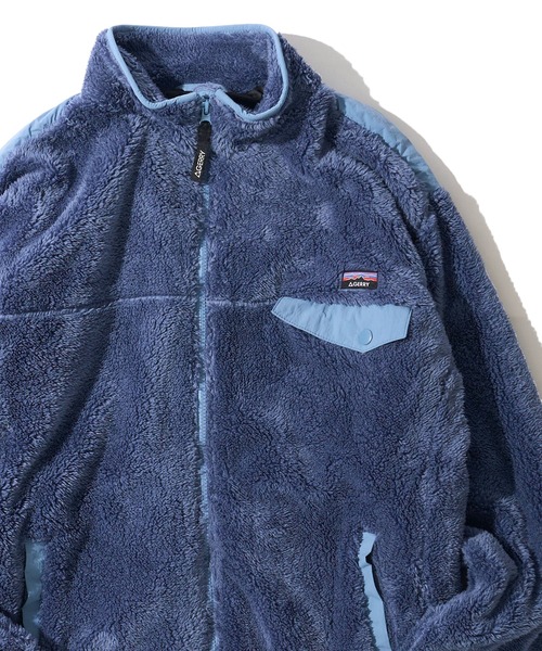 GERRY（ジェリー）の「【GERRY】ソフトボア ナイロン切替え スタンドカラージャケット（ブルゾン・メンズ・アイボリー/ブラック/ブルー・MEDIUM/LARGE/X-LARGE）」の2枚目の写真