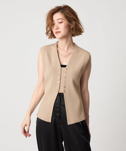 美品　＜conte＞ジャカード パッチポケットベスト 美品 ＜conte＞ジャカード パッチポケットベスト - メルカリ