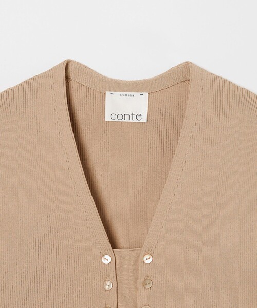 conte（コンテ）の「＜conte＞フロントボタン リブ ベスト（ベスト