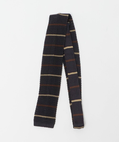 green label relaxing（グリーンレーベルリラクシング）の「＜Bleck＞6.5cm ボーダー ニット ネクタイ ニットタイ（ネクタイ・メンズ・ロイヤルブルー/ダークブラウン/ダークグレー・FREE）」の2枚目の写真