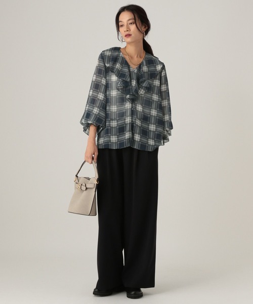 ppc loset♡フリルチェックシャツドレス サイズ34 SMLサイズ/2カラー