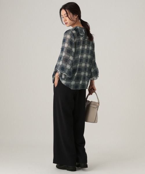 Elura（エルーラ）の「フリルチェックブラウス/605969（シャツ/ブラウス・レディース・ブラック/ネイビー/ベージュ/ドット・FREE）」の18枚目の写真