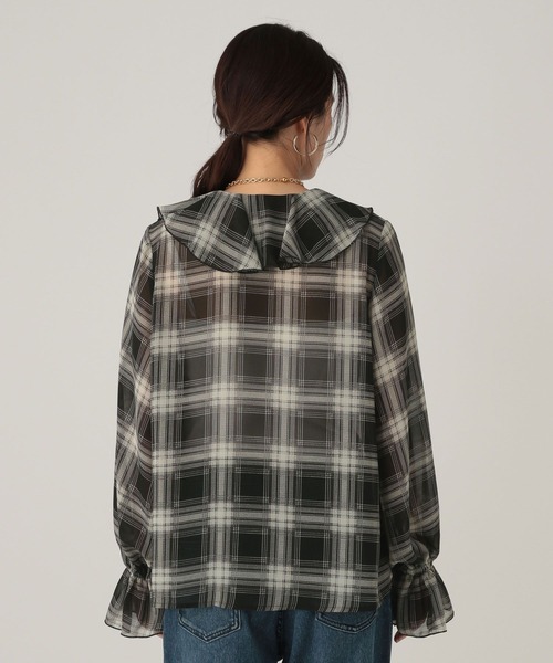 ppc loset♡フリルチェックシャツドレス サイズ34 ppc loset♡フリル