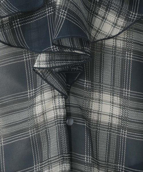 Elura（エルーラ）の「フリルチェックブラウス/605969（シャツ/ブラウス・レディース・ブラック/ネイビー/ベージュ/ドット・FREE）」の22枚目の写真