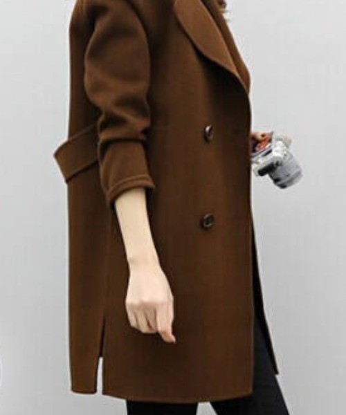 セール】ウールタッチダブルボタンミドルコート（チェスターコート