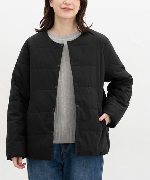 Honeys(ハニーズ)の「【非フッ素撥水加工】ノーカラーライトブルゾン(ブルゾン・レディース・ライトカーキ/ネイビー/ブラック/アイボリー・S/M/LL/L)」の11枚目の写真