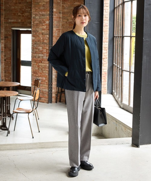 Honeys(ハニーズ)の「【非フッ素撥水加工】ノーカラーライトブルゾン(ブルゾン・レディース・ライトカーキ/ネイビー/ブラック/アイボリー・S/M/LL/L)」の13枚目の写真