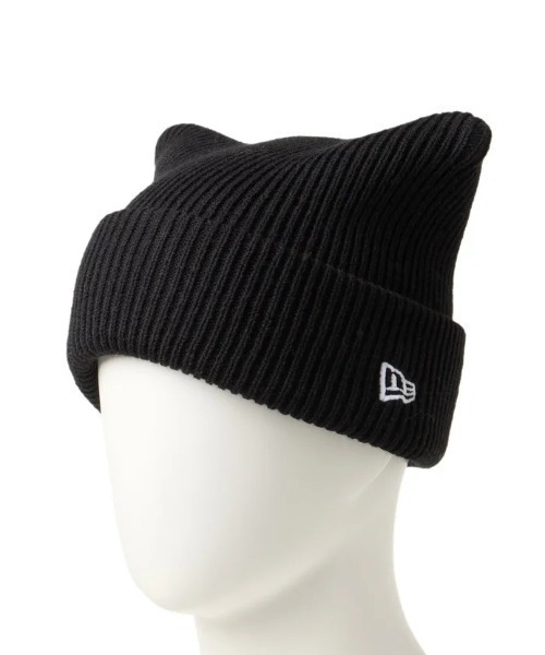 NEW ERA（ニューエラ）の「NEW ERA/ニューエラ ビーニー SQUARE RIB KNIT ねこ耳ニット帽 14669919/14669923（ニットキャップ/ビーニー・レディース・オフホワイト/ブラック・FREE）」の2枚目の写真