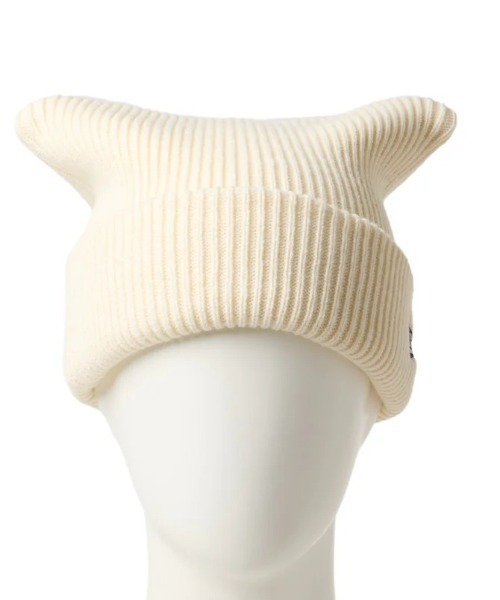 NEW ERA（ニューエラ）の「NEW ERA/ニューエラ ビーニー SQUARE RIB KNIT ねこ耳ニット帽 14669919/14669923（ニットキャップ/ビーニー・レディース・オフホワイト/ブラック・FREE）」の6枚目の写真