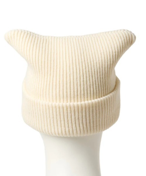 NEW ERA（ニューエラ）の「NEW ERA/ニューエラ ビーニー SQUARE RIB KNIT ねこ耳ニット帽 14669919/14669923（ニットキャップ/ビーニー・レディース・オフホワイト/ブラック・FREE）」の7枚目の写真