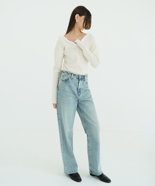 2WAY FRILL V NECK KNIT TOPS（ニット/セーター）｜CLANE（クラネ）の