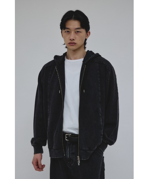STYLEMIXER(スタイルミキサー)の「ピグメントジップパーカー(パーカー・メンズ・ブラック/グレー・MEDIUM/LARGE)」の4枚目の写真