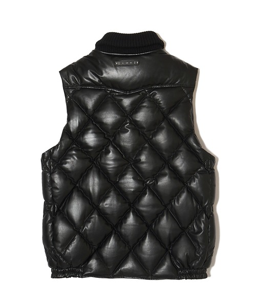 CRIMIE（クライミー）の「DIAMOND QUILT LAMB LEATHER DOWN VEST（ダウンジャケット/コート・メンズ・ブラック/ネイビー・S/M/L/XL/XXL）」の5枚目の写真
