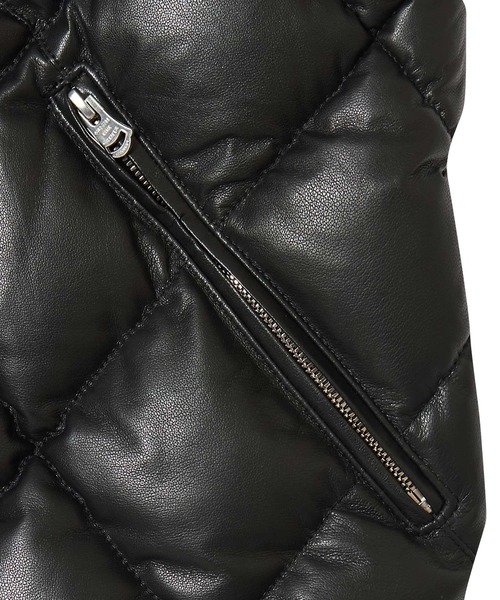 CRIMIE（クライミー）の「DIAMOND QUILT LAMB LEATHER DOWN VEST（ダウンジャケット/コート・メンズ・ブラック/ネイビー・S/M/L/XL/XXL）」の6枚目の写真