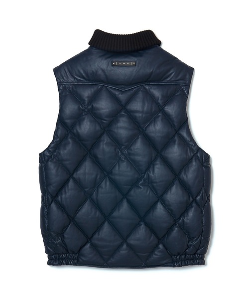 DIAMOND QUILT LAMB LEATHER DOWN VEST（ダウンジャケット/コート