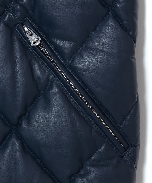 CRIMIE（クライミー）の「DIAMOND QUILT LAMB LEATHER DOWN VEST（ダウンジャケット/コート・メンズ・ブラック/ネイビー・S/M/L/XL/XXL）」の15枚目の写真