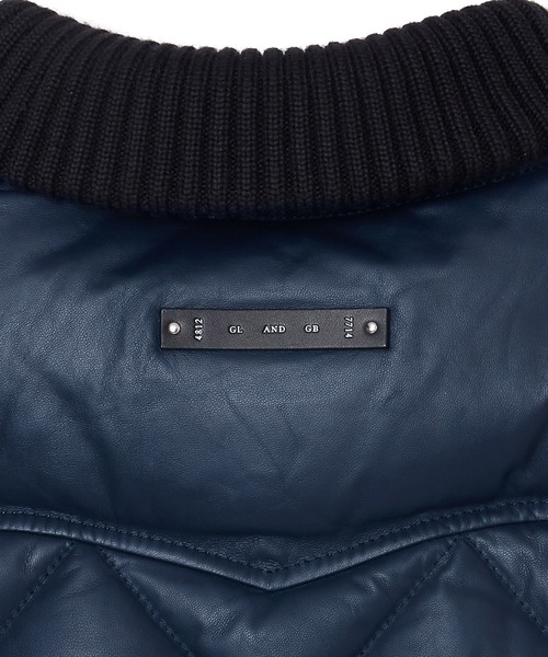 CRIMIE（クライミー）の「DIAMOND QUILT LAMB LEATHER DOWN VEST（ダウンジャケット/コート・メンズ・ブラック/ネイビー・S/M/L/XL/XXL）」の16枚目の写真