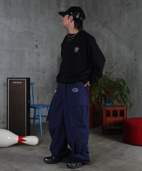 ILL'S（イルズ）の「AW キーリングループ ワンポイント ナイロンワイドカーゴパンツ ユニセックス 【ILL'S】（カーゴパンツ・メンズ・ネイビー/ブラック/グレー・M/L）」の21枚目の写真