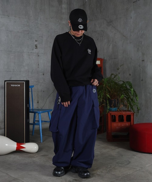 ILL'S（イルズ）の「AW キーリングループ ワンポイント ナイロンワイドカーゴパンツ ユニセックス 【ILL'S】（カーゴパンツ・メンズ・ネイビー/ブラック/グレー・M/L）」の19枚目の写真