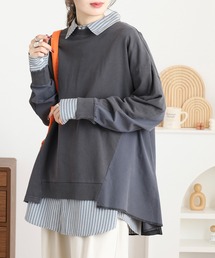myke ピグメント裏毛パッチワークプルオーバー