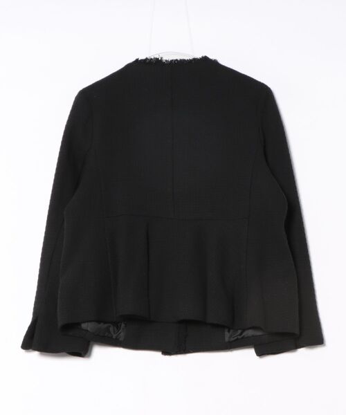 INTERPLANET（インタープラネット）の「ツイードゴールド釦デザインポケットノーカラージャケット（ノーカラージャケット・レディース・オフホワイト/ライトベージュ/ブラック・MEDIUM/LARGE）」の4枚目の写真