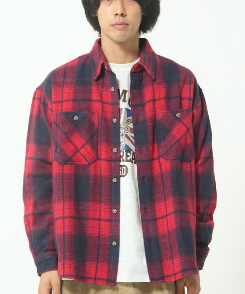 CORISCO(コリスコ)の「ネルオンブレチェックシャツ(M1)(シャツ/ブラウス・メンズ・ベージュ/ネイビー/レッド・X-LARGE/LARGE/MEDIUM)」の2枚目の写真