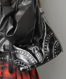 SPINNS | 合皮ハンドバッグ/ラウンドスタッズ(ハンドバッグ)