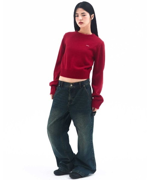 AMESWORLDWIDE(アメスワールドワイド)の「A'GEM/9 × .kom 『AMESWORLDWIDE/アメスワールドワイド』 BASIC SMALL LOGO KNIT/ベーシック スモールロゴ ニット(ニット/セーター・レディース・チャコールグレー/ブラウン/ピンク/レッド・M/S)」の7枚目の写真