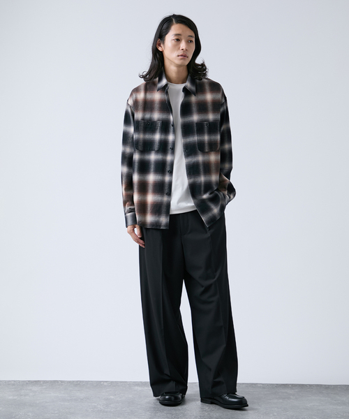 B.C STOCK（ベーセーストック）の「オンブレチェック ダメージシャツ（シャツ/ブラウス・メンズ・ブラック/ブラウン/ブルー系その他・MEDIUM/LARGE）」の4枚目の写真