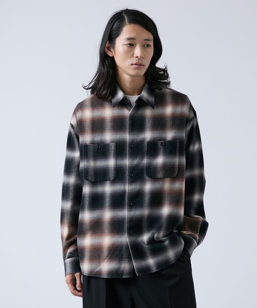 B.C STOCK（ベーセーストック）の「オンブレチェック ダメージシャツ（シャツ/ブラウス・メンズ・ブラック/ブラウン/ブルー系その他・MEDIUM/LARGE）」の5枚目の写真