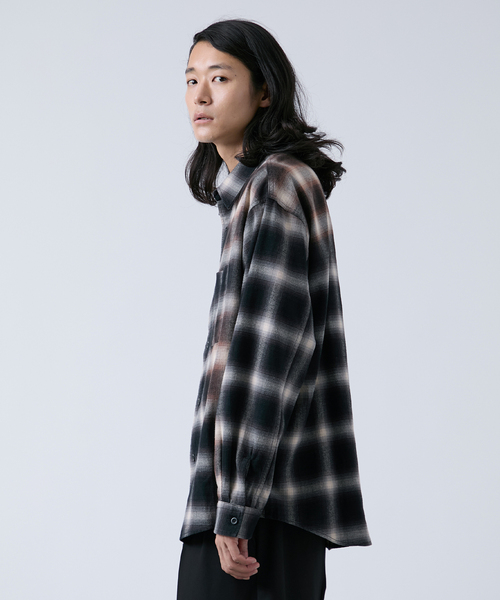 B.C STOCK（ベーセーストック）の「オンブレチェック ダメージシャツ（シャツ/ブラウス・メンズ・ブラック/ブラウン/ブルー系その他・MEDIUM/LARGE）」の6枚目の写真