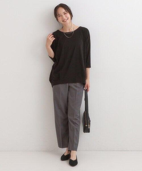 SHOO・LA・RUE（シューラルー）の「【7分袖】裾タックデザインカットソー（Tシャツ/カットソー・レディース・グリーン系/ブラック/ブラウン系・01/02/03/04）」の6枚目の写真