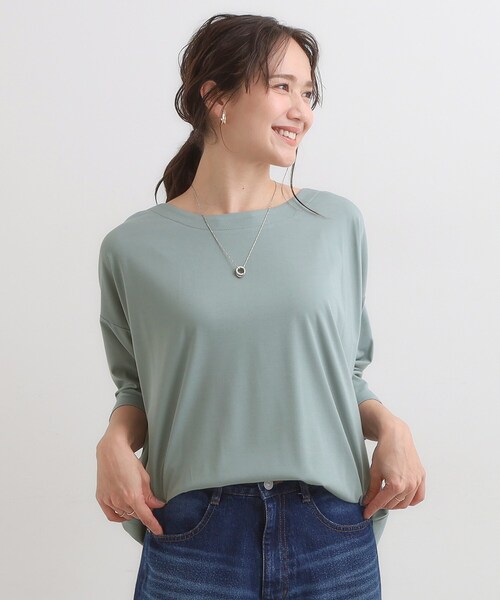 SHOO・LA・RUE（シューラルー）の「【7分袖】裾タックデザインカットソー（Tシャツ/カットソー・レディース・グリーン系/ブラック/ブラウン系・01/02/03/04）」の8枚目の写真