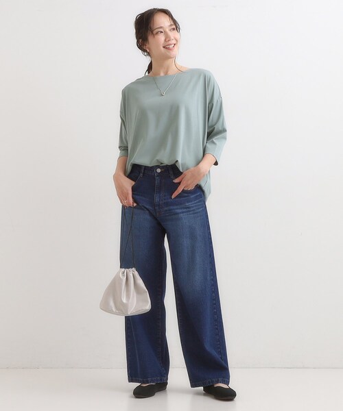 SHOO・LA・RUE（シューラルー）の「【7分袖】裾タックデザインカットソー（Tシャツ/カットソー・レディース・グリーン系/ブラック/ブラウン系・01/02/03/04）」の10枚目の写真